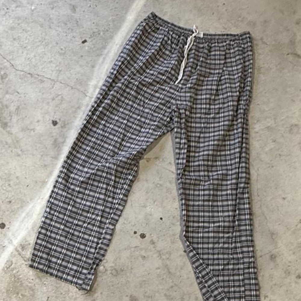 Calvin Klein Men's Plaid Lounge Pajama Pants Gray Black Cotton Size M